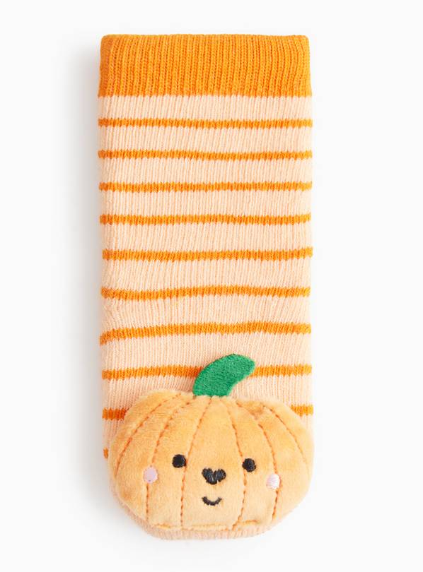 Halloween Pumpkin Printed Rattle Socks 6-12 months